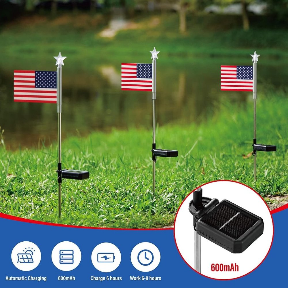 Solar Light, American Flag Lights